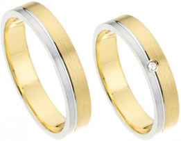 Goud met zilver ringen