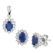 Oorknoppen-zirkonia en hanger set