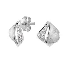 Oorknoppen gescratcht zirkonia poli/mat