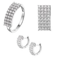 Set ring, hanger, klapcreolen zilver zirkonia