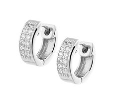 Klapcreolen zilver zirkonia