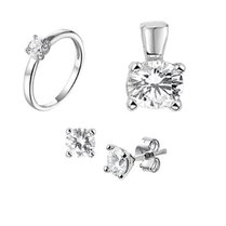 Bruidsset zilver zirkonia