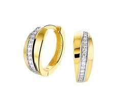 Klapcreolen geel goud zirkonia