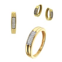 Bruidsset geelgoud zirkonia