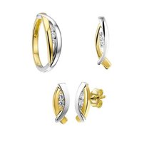 Bruidsset geelgoud zirkonia