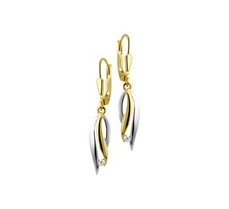 Oorhangers geelgoud & witgoud zirkonia