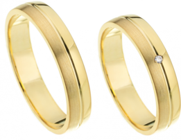 14 k Gouden Trouwringen + Gratis Briljant