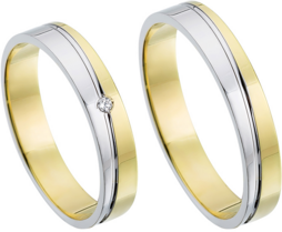 14 k Gouden Trouwringen + Gratis Briljant