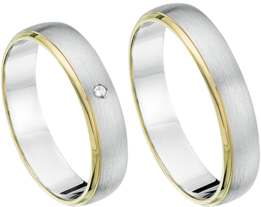 14 k Gouden Trouwringen + Gratis Briljant