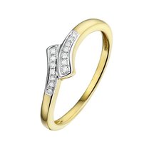 Geelgouden aanzoeksring met briljant