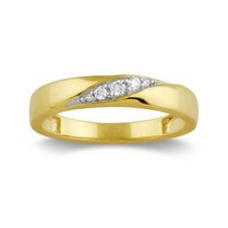 Geelgouden aanzoeksring met briljant