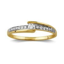 Geelgouden aanzoeksring met briljant