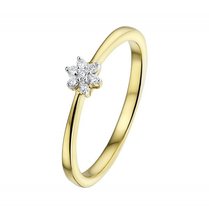 Geelgouden aanzoeksring met briljant