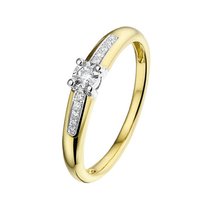 Geelgouden aanzoeksring met briljant