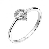 Aanzoeksring Witgoud met briljant