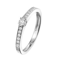 Aanzoeksring Witgoud met briljant