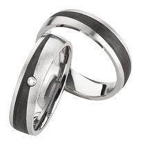 Trouwringen Titanium met carbon