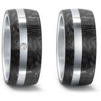 Trouwringen Edelstaal met carbon Trouwringen Edelstaal met carbon