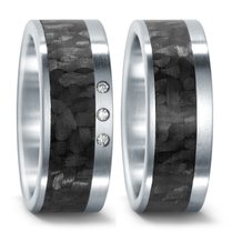 Trouwringen Edelstaal met carbon Trouwringen Edelstaal met carbon