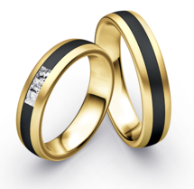 Bicolor Trouwring Goud met Zirkonium Bicolor Trouwring Goud met Zirkonium