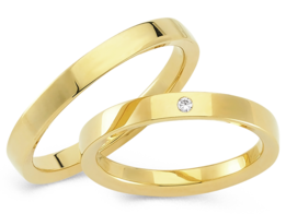Smalle geelgouden trouwringen Smalle geelgouden trouwringen