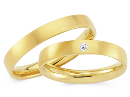 Smalle geelgouden trouwringen Smalle geelgouden trouwringen