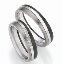 Bicolor Trouwring Goud met Zirkonium Bicolor Trouwring Goud met Zirkonium