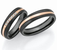 Bicolor Trouwring Goud met Zirkonium Bicolor Trouwring Goud met Zirkonium