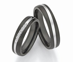 Bicolor Trouwring Goud met Zirkonium Bicolor Trouwring Goud met Zirkonium