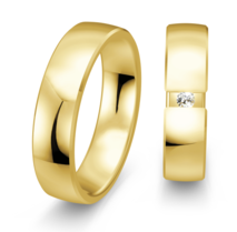 Klassieke geelgouden trouwringen glanzend