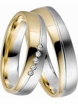 Strakke Bicolor Trouwringen