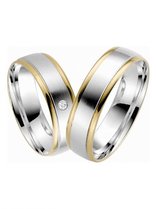 Strakke Bicolor Trouwringen