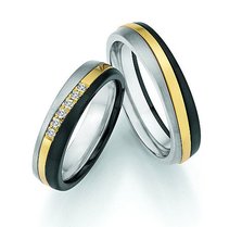 Bicolor Trouwring Goud met Zirkonium Bicolor Trouwring Goud met Zirkonium