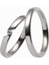 Strakke witgouden Trouwringen