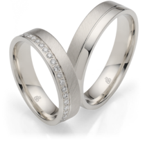 Strakke witgouden Trouwringen