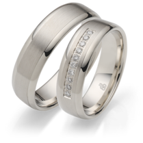 Strakke witgouden Trouwringen