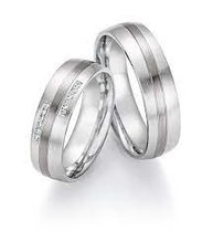 Trouwringen  Palladium 500/witgoud585