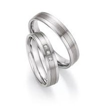 Trouwringen Palladium500/witgoud585