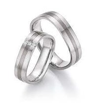 Trouwringen  Palladium 500/witgoud585