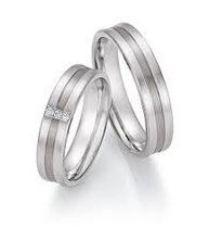 Trouwringen  Palladium 500/witgoud585