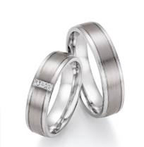 Trouwringen  Palladium 500/witgoud585