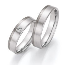 Trouwringen  Palladium 500/witgoud585