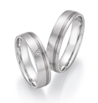 Trouwringen  Palladium 500/witgoud585