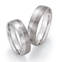 Trouwringen  Palladium 500/witgoud585