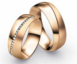 Strakke rosegouden Trouwringen