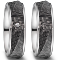 Trouwringen Titanium met Carbon
