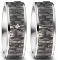 Trouwringen Titanium met Carbon