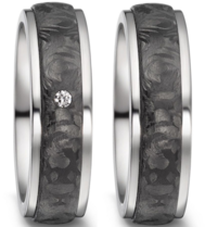 Trouwringen Titanium met Carbon