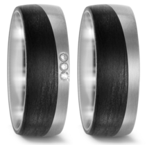 Trouwringen Titanium met Carbon
