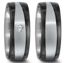 Trouwringen Titanium met Carbon
